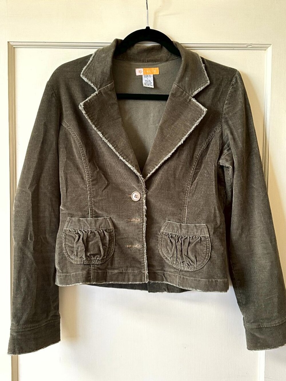 Tulle Womens Large Lightweight Corduroy Jacket Boho Shabby Chic Style